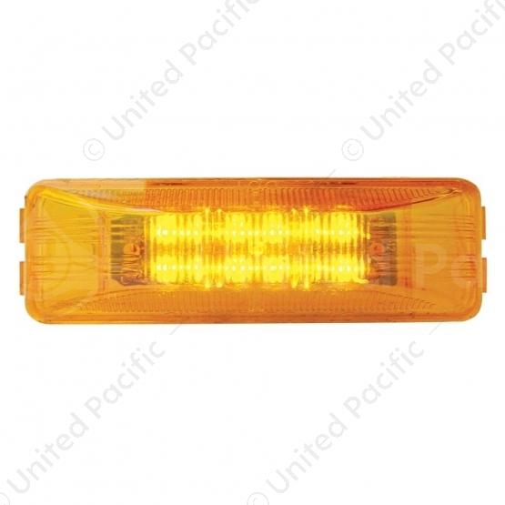12 LED Rectangular Light (Clearance/Marker) - Amber LED/Amber Lens