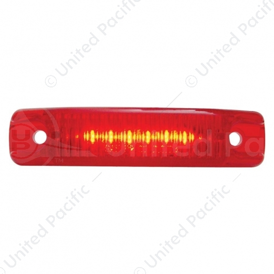 6 LED Rectangular Streamline Light (Clearance/Marker) - Red LED/Red Lens