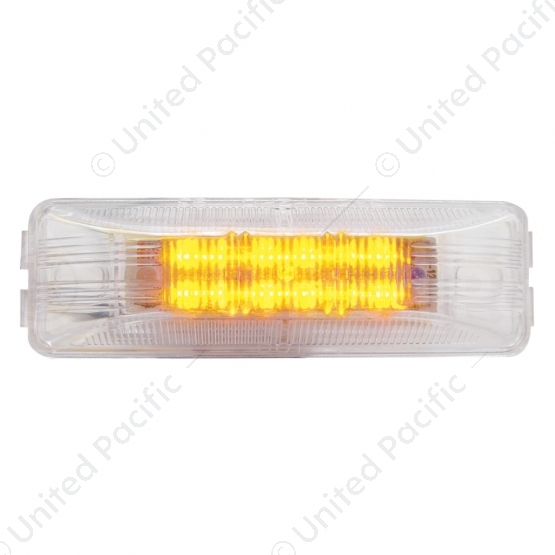 12 LED Rectangular Light (Clearance/Marker) - Amber LED/Clear Lens