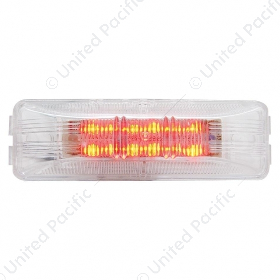 12 LED Rectangular Light (Clearance/Marker) - Red LED/Clear Lens