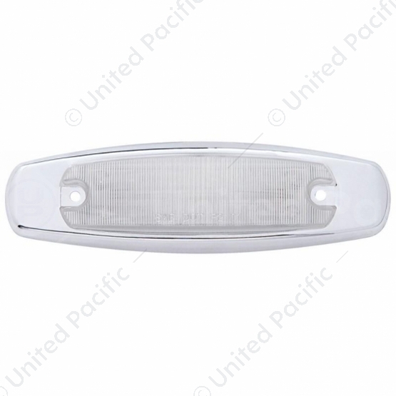 12 LED Rectangular Light (Clearance/Marker) With Chrome Bezel - Red LED/Clear Lens