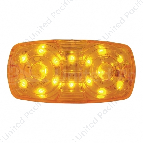 16 LED 4" X 2" Rectangular Light (Clearance/Marker)- Amber LED/Amber Lens