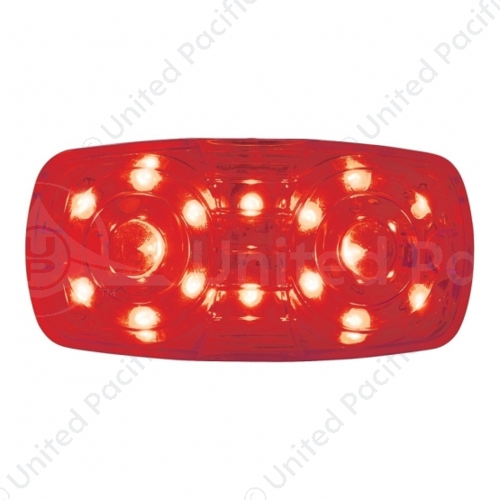 16 LED 4" X 2" Rectangular Light (Clearance/Marker)- Red LED/Red Lens