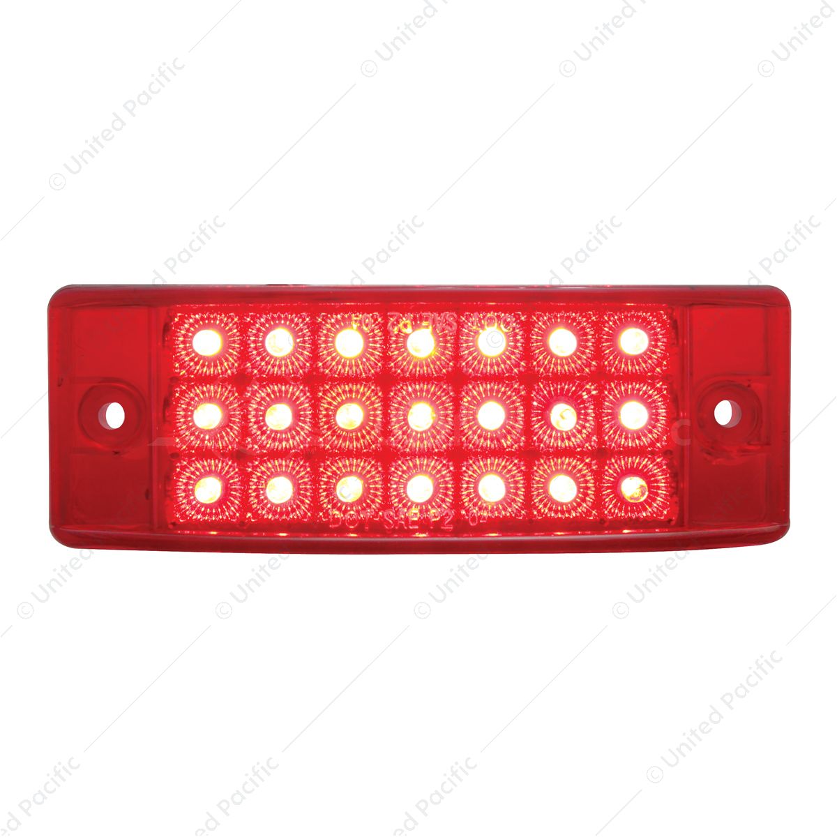 21 LED Reflector Rectangular Light (Clearance/Marker) - Red LED/Red Lens