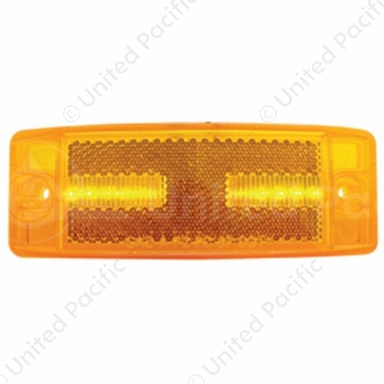 8 LED Rectangular Light Clearance/Marker With Reflex Lens - Amber LED/Amber Lens
