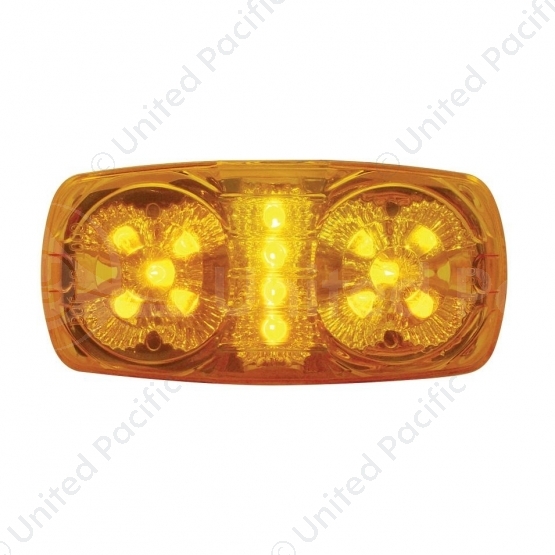 14 LED Reflector Rectangular Light (Clearance/Marker) - Amber LED/Amber Lens