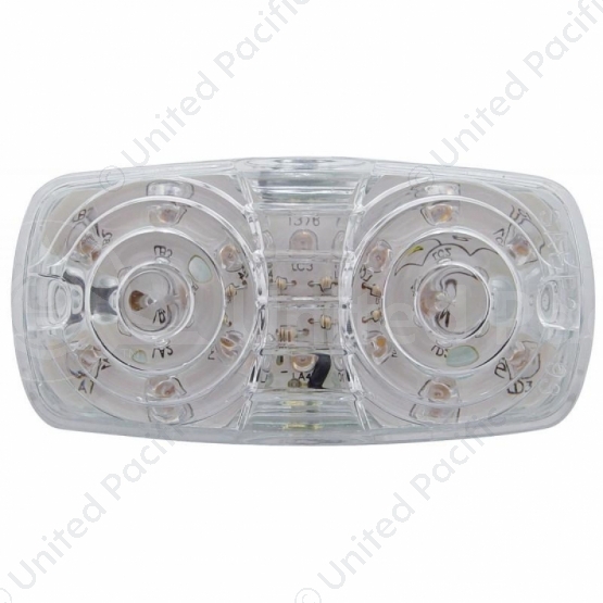 16 LED 4" X 2" Rectangular Light (Clearance/Marker)- Amber LED/Clear Lens