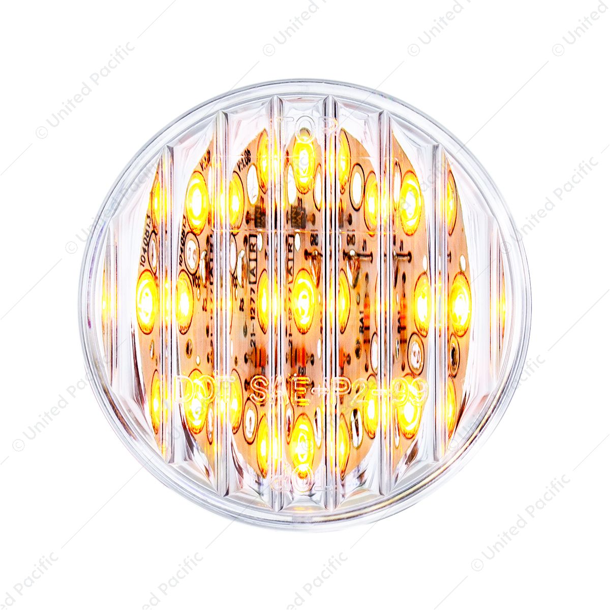 9 LED 2" Round Light (Clearance/Marker) - Amber LED/Clear Lens (Bulk)
