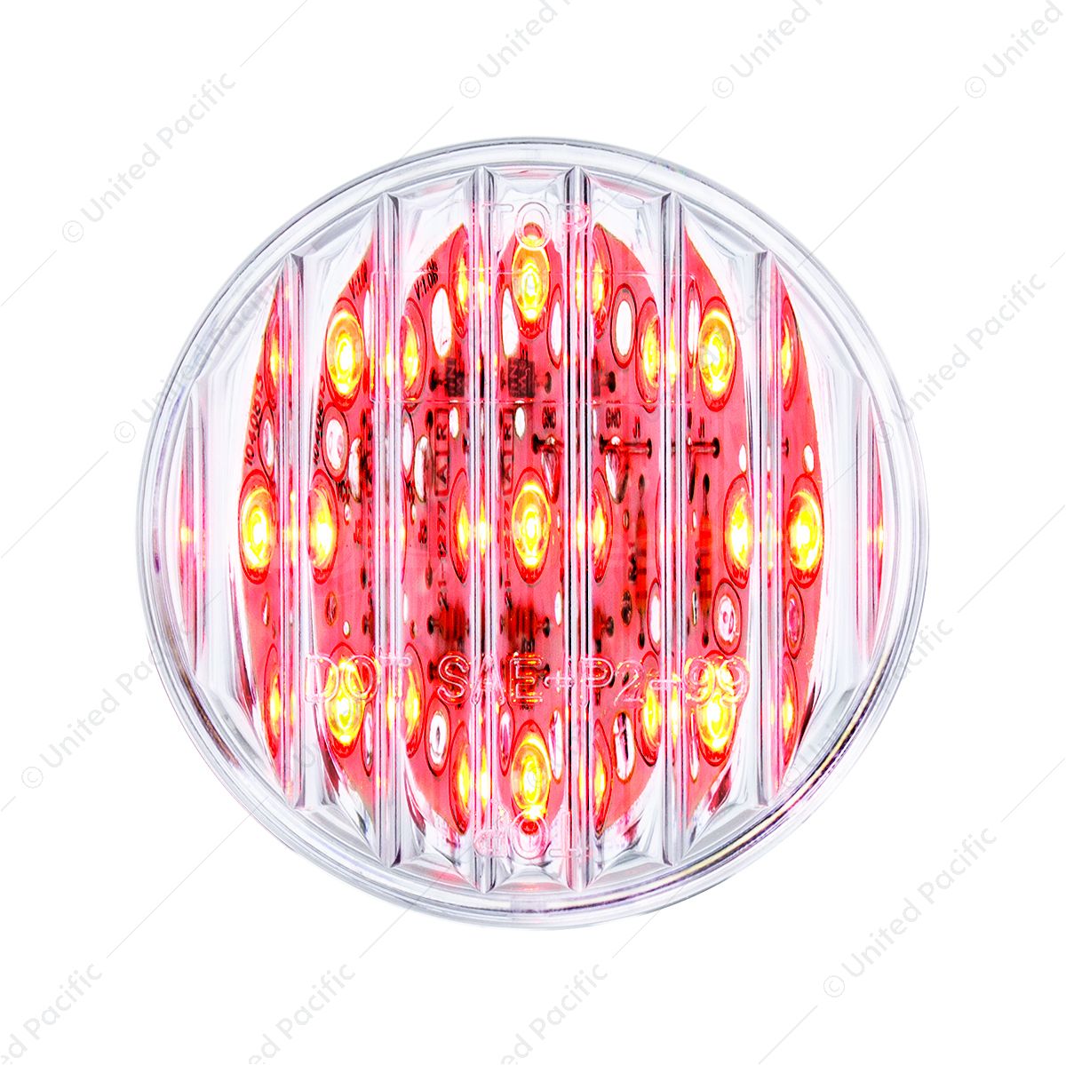 9 LED 2" Round Light (Clearance/Marker) - Red LED/Clear Lens