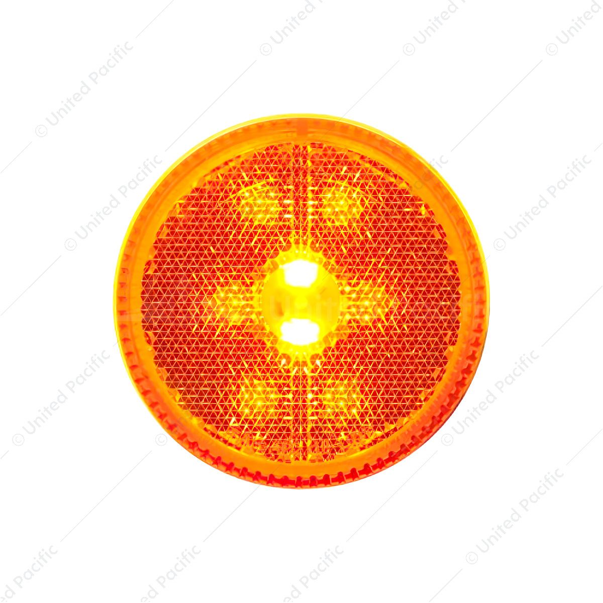 8 LED 2.5" Round Reflectorize Light (Clearance/Marker) - Amber LED/Amber Lens (Bulk)
