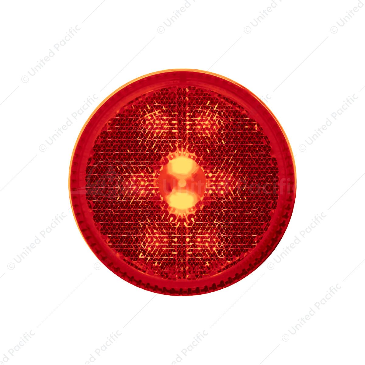 8 LED 2.5" Round Reflectorize Light (Clearance/Marker) - Red LED/Red Lens (Bulk)