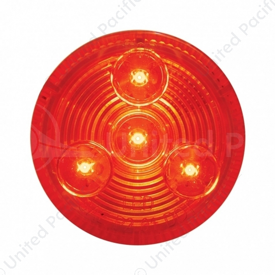 4 LED 2.5" Round Low Profile Light (Clearance/Marker) - Red LED/Red Lens (Bulk)