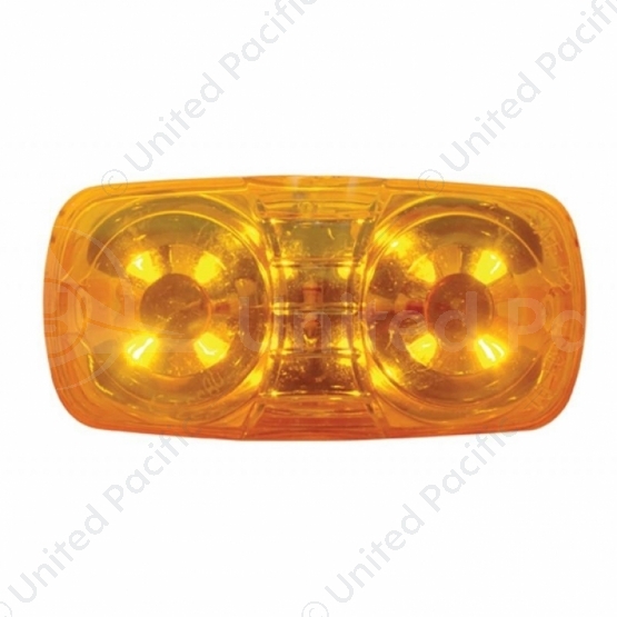 12 LED 4" X 2" Rectangular Light (Clearance/Marker) - Amber LED/Amber Lens (Bulk)