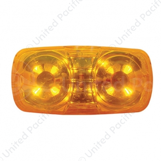 12 LED 4" X 2" Rectangular Light (Clearance/Marker) - Amber LED/Amber Lens