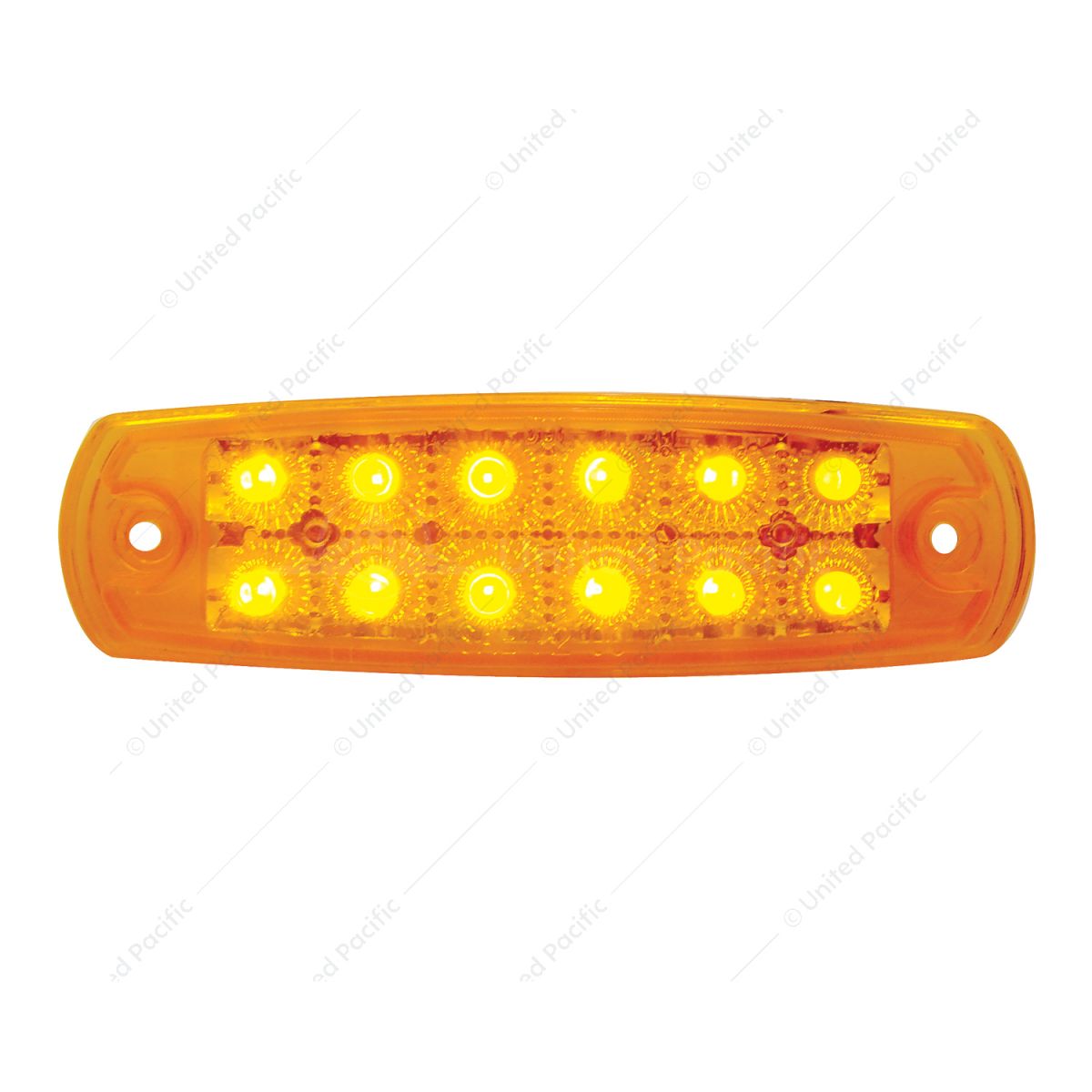 12 Amber LED Reflector Rectangular Light (Clearance/Marker) -Amber Lens (Bulk)