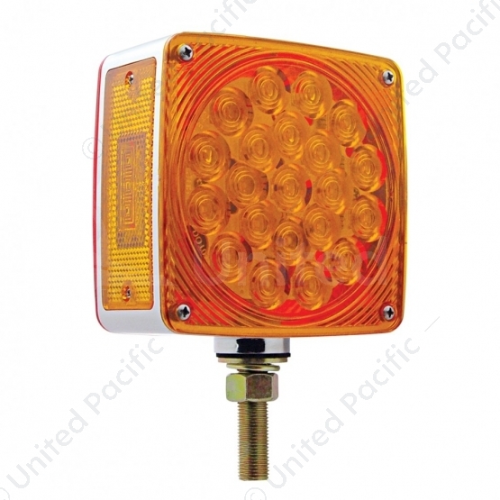 45 LED Single Stud Double Face Turn Signal Light (Passenger) - Amber & Red LED/Amber & Red Lens