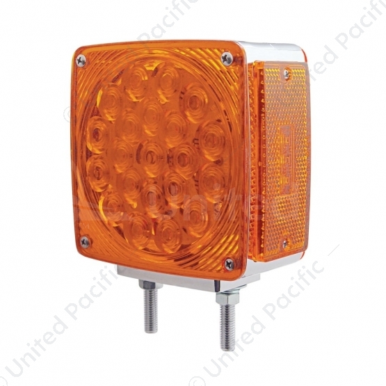 45 LED Double Stud Double Face Turn Signal Light (Driver) - Amber & Red LED/Amber & Red Lens