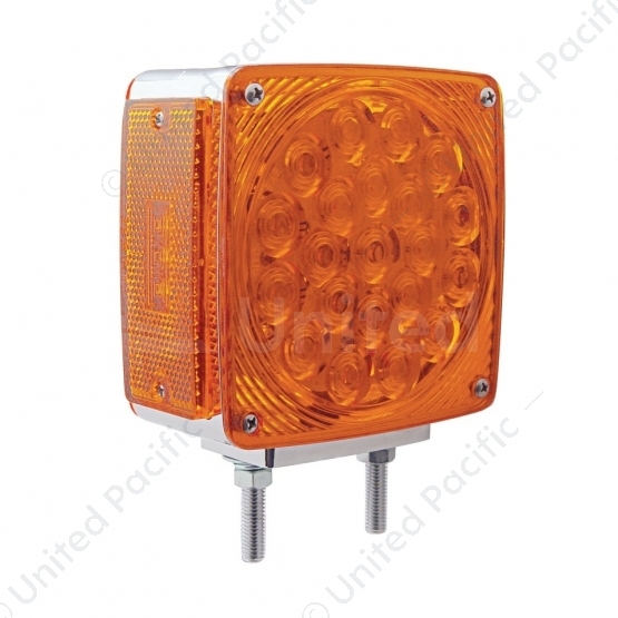 45 LED Double Stud Double Face Turn Signal Light (Passenger) - Amber & Red LED/Amber & Red Lens