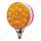 34 LED Single Stud Reflector Double Face Turn Signal Light - Amber & Red LED/Amber & Red Lens