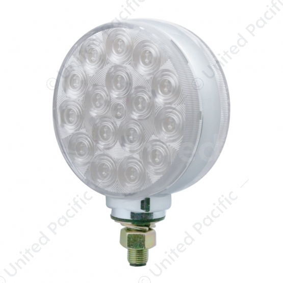 34 LED Single Stud Reflector Double Face Turn Signal Light - Amber & Red LED/Clear Lens