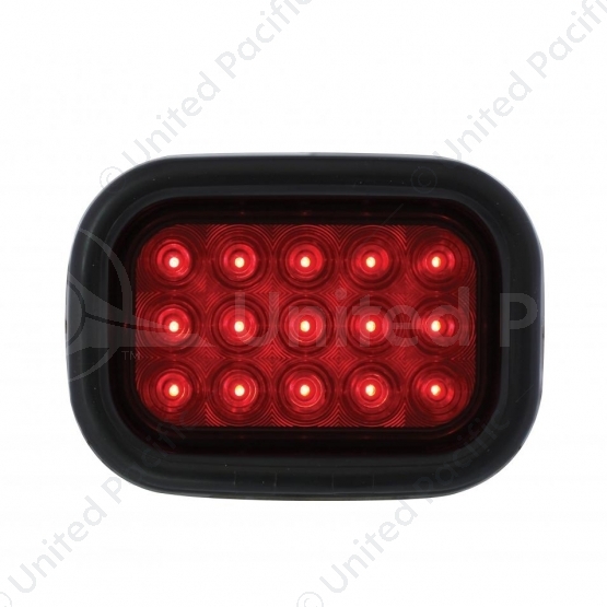 15 LED Rectangular Light Kit (Stop, Turn & Tail) - Red LED/Red Lens
