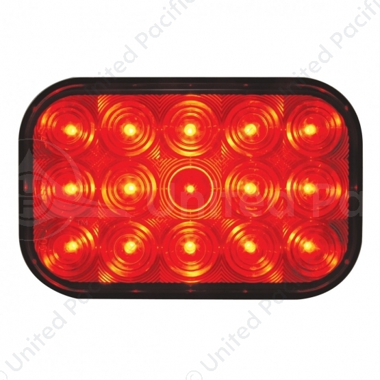 15 LED Rectangular Light (Stop, Turn & Tail) - Red LED/Red Lens