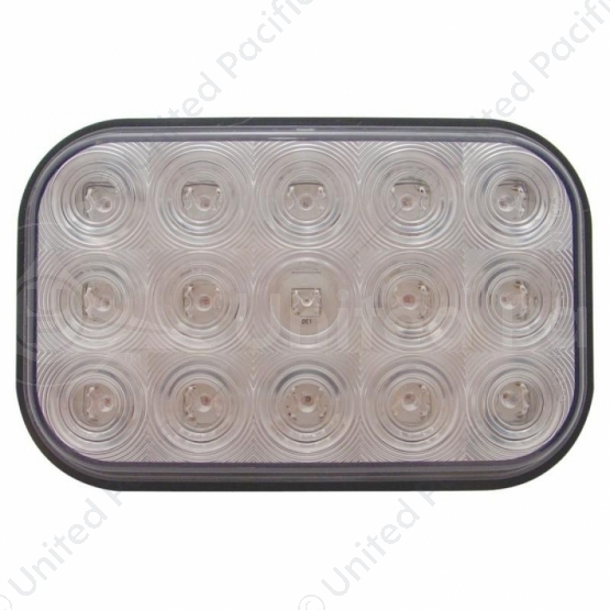 15 LED Rectangular Light (Stop, Turn & Tail) - Red LED/Clear Lens (Bulk)