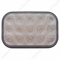 15 LED Rectangular Light (Stop, Turn & Tail) - Red LED/Clear Lens