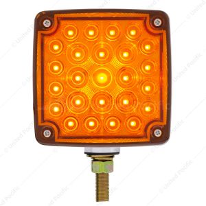 52 LED Single Stud Double Face Turn Signal Light (Passenger) - Amber & Red LED/Amber & Red Lens