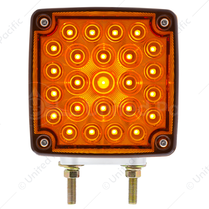 52 LED Double Stud Double Face Turn Signal Light (Driver) - Amber & Red LED/Amber & Red Lens