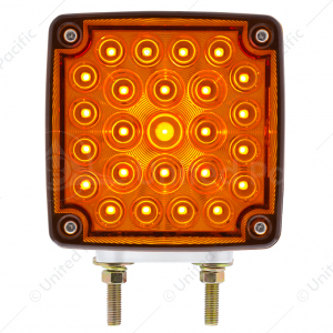 52 LED Double Stud Double Face Turn Signal Light (Driver) - Amber & Red LED/Amber & Red Lens