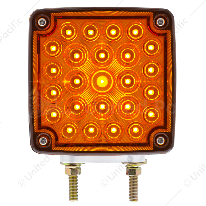 52 LED Double Stud Double Face Turn Signal Light (Passenger) - Amber & Red LED/Amber & Red Lens