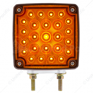 52 LED Double Stud Double Face Turn Signal Light (Passenger) - Amber & Red LED/Amber & Red Lens