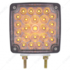 52 LED Double Stud Double Face Turn Signal Light (Driver) - Amber & Red LED/Clear Lens