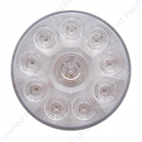 10 LED 4" Round Light (Stop, Turn & Tail) - Red LED/Clear Lens (Bulk)