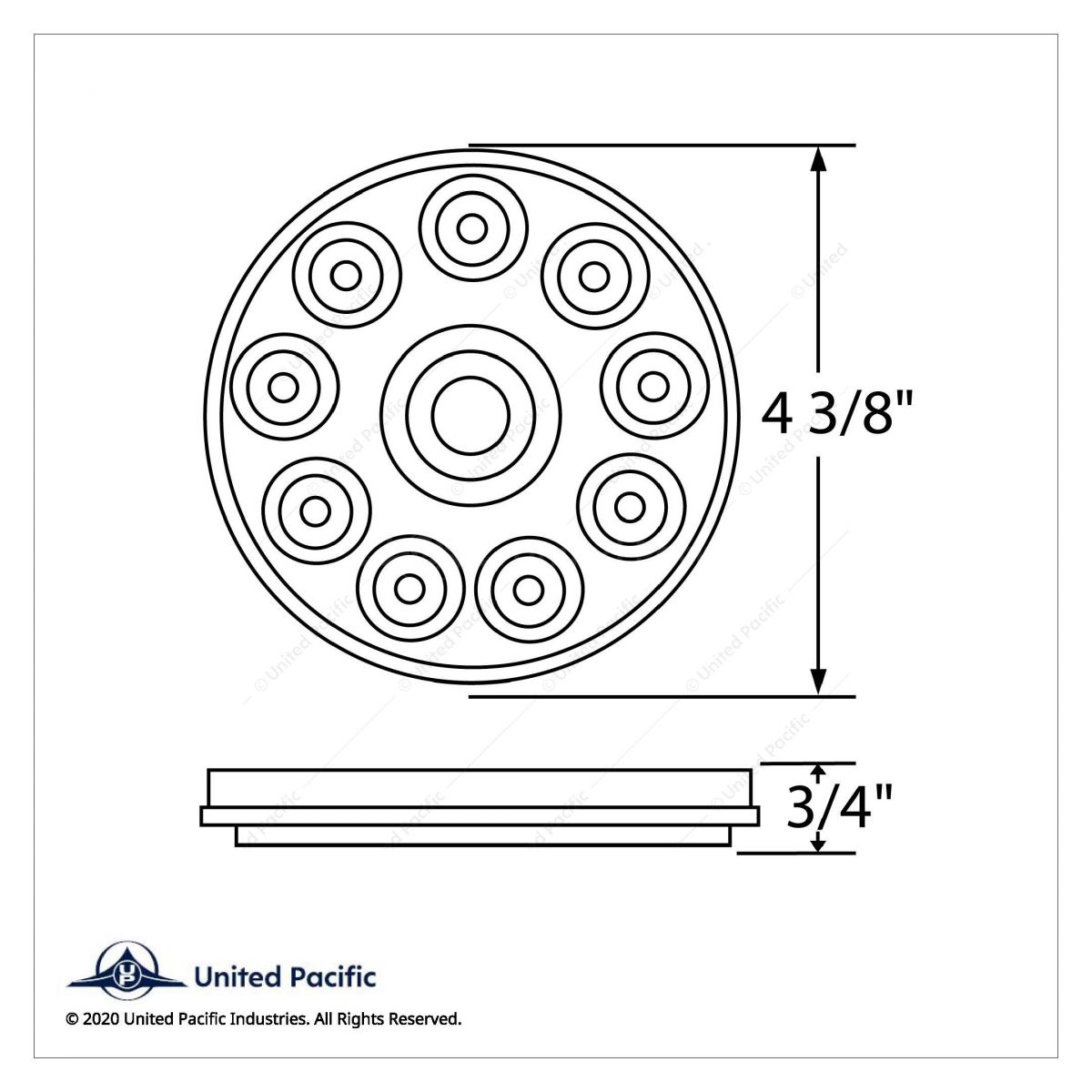 10 LED 4" Round Light (Stop, Turn & Tail) - Red LED/Clear Lens (Bulk)