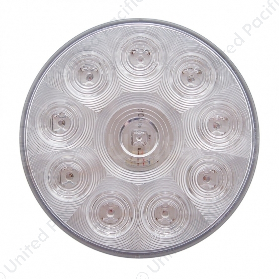 10 LED 4" Round Light (Stop, Turn & Tail) - Red LED/Clear Lens