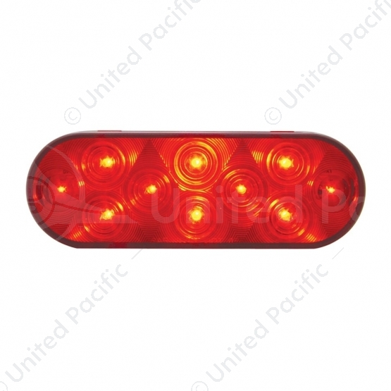 10 LED 6" Oval Light (Stop, Turn & Tail) - Red LED/Red Lens