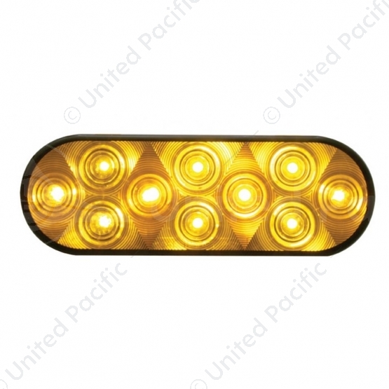 10 LED 6" Oval Turn Signal Light - Amber LED/Amber Lens