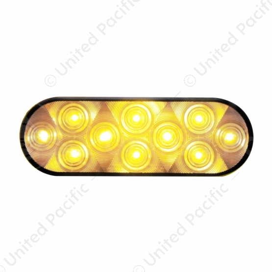 10 LED 6" Oval Turn Signal Light - Amber LED/Clear Lens (Bulk)