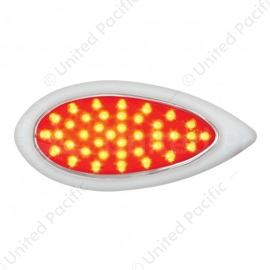 39 LED "Teardrop" Light With Plastic Bezel (Stop, Turn & Tail) - Red LED/Red Lens
