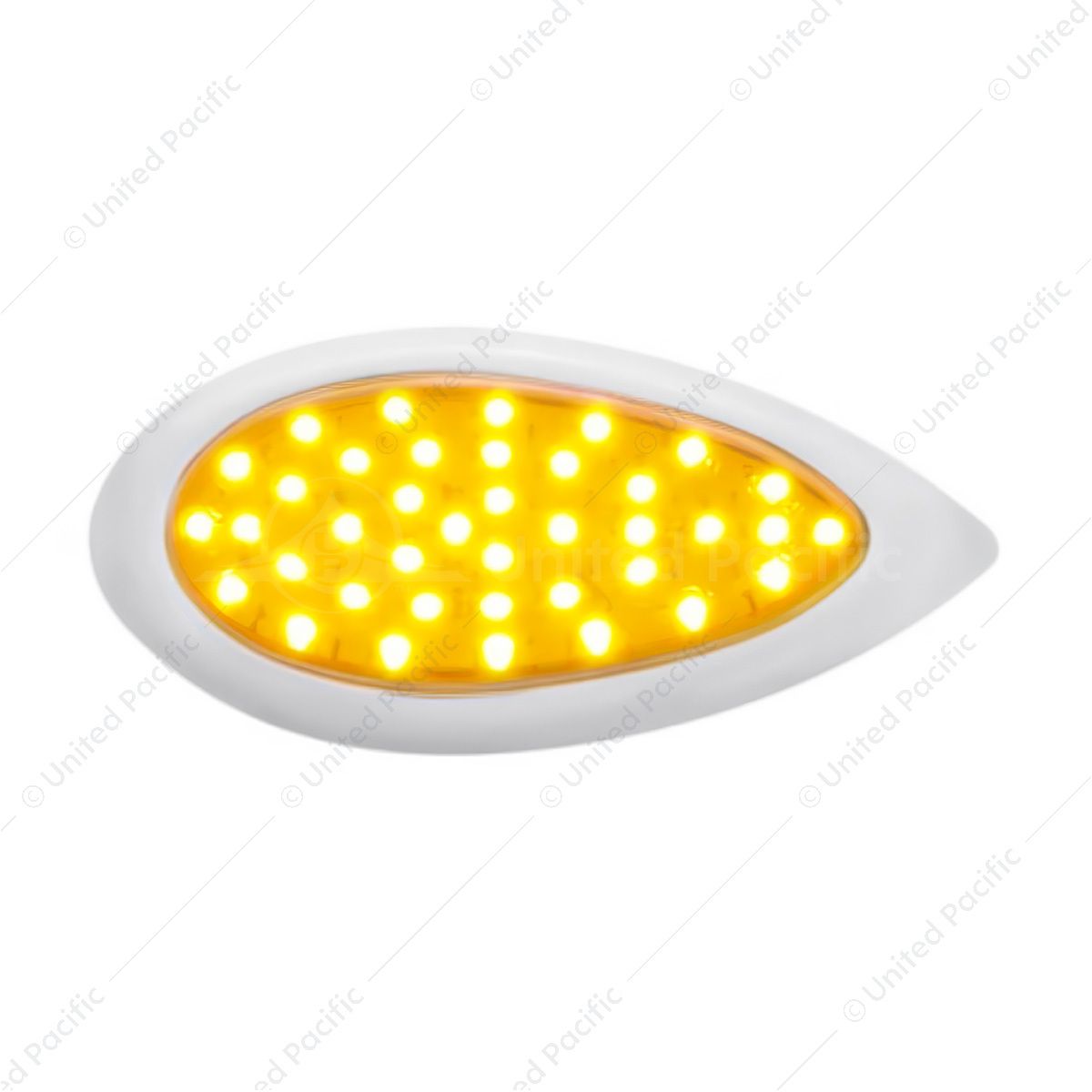 39 LED "Teardrop" Turn Signal Light With Bezel - Amber LED/Amber Lens
