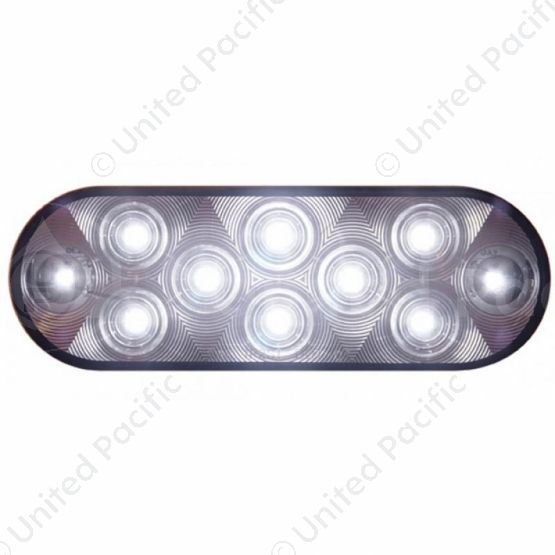 10 LED 6" Oval Auxiliary/Utility Light - White LED/Clear Lens (Bulk)