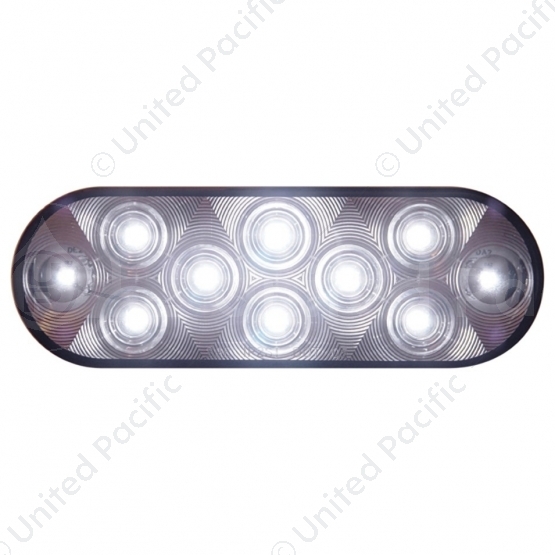 10 LED 6" Oval Auxiliary/Utility Light - White LED/Clear Lens