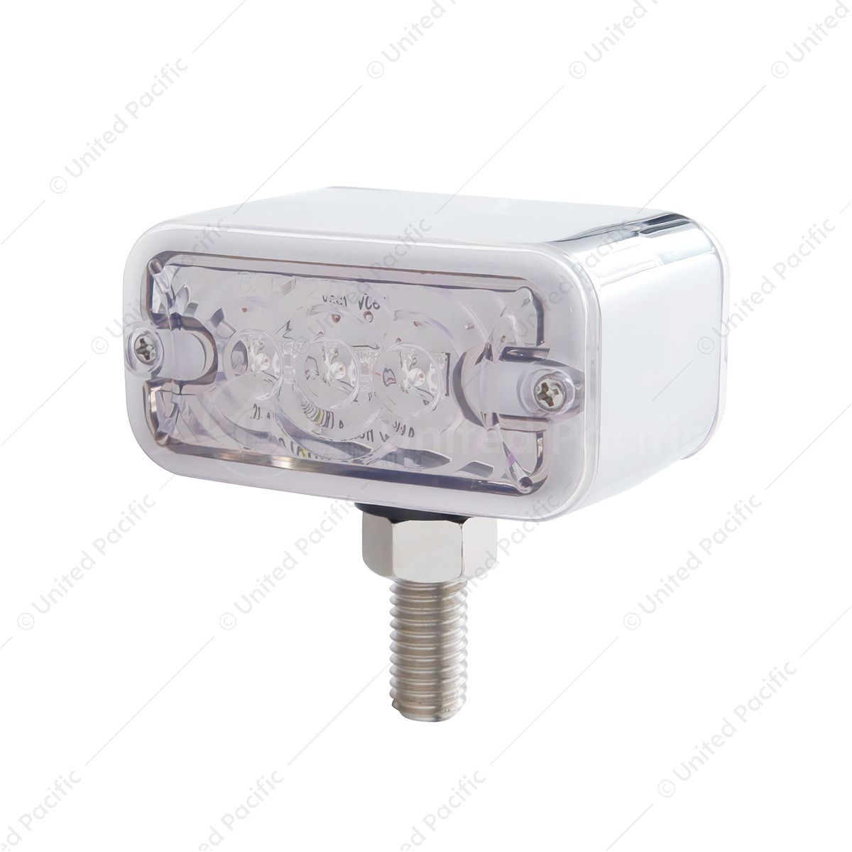 6 LED Double Face Light - T-Mount - Amber & Red LED/Clear Lens