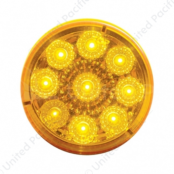 9 LED 2" Round Reflector Light (Clearance/Marker) - Amber LED/Amber Lens