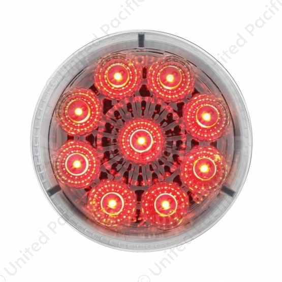9 LED 2" Round Reflector Light (Clearance/Marker) - Red LED/Clear Lens