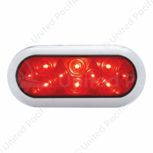 10 LED 6" Oval Flange Mount Light With Bezel (Stop, Turn & Tail)
