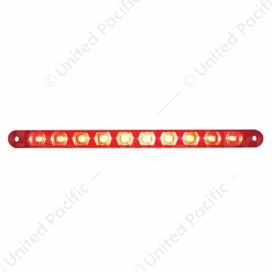10 LED 9" Light Bar (Stop, Turn & Tail) - Red LED/Red Lens (Bulk)