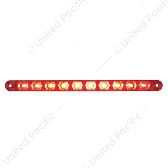 10 LED 9" Light Bar (Stop, Turn & Tail) - Red LED/Red Lens